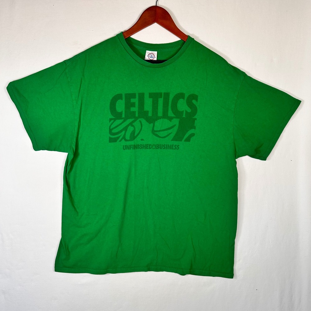 Boston Celtics Unfinished Business T-Shirt Men XL Green Delta Pro Weight NBA SHA